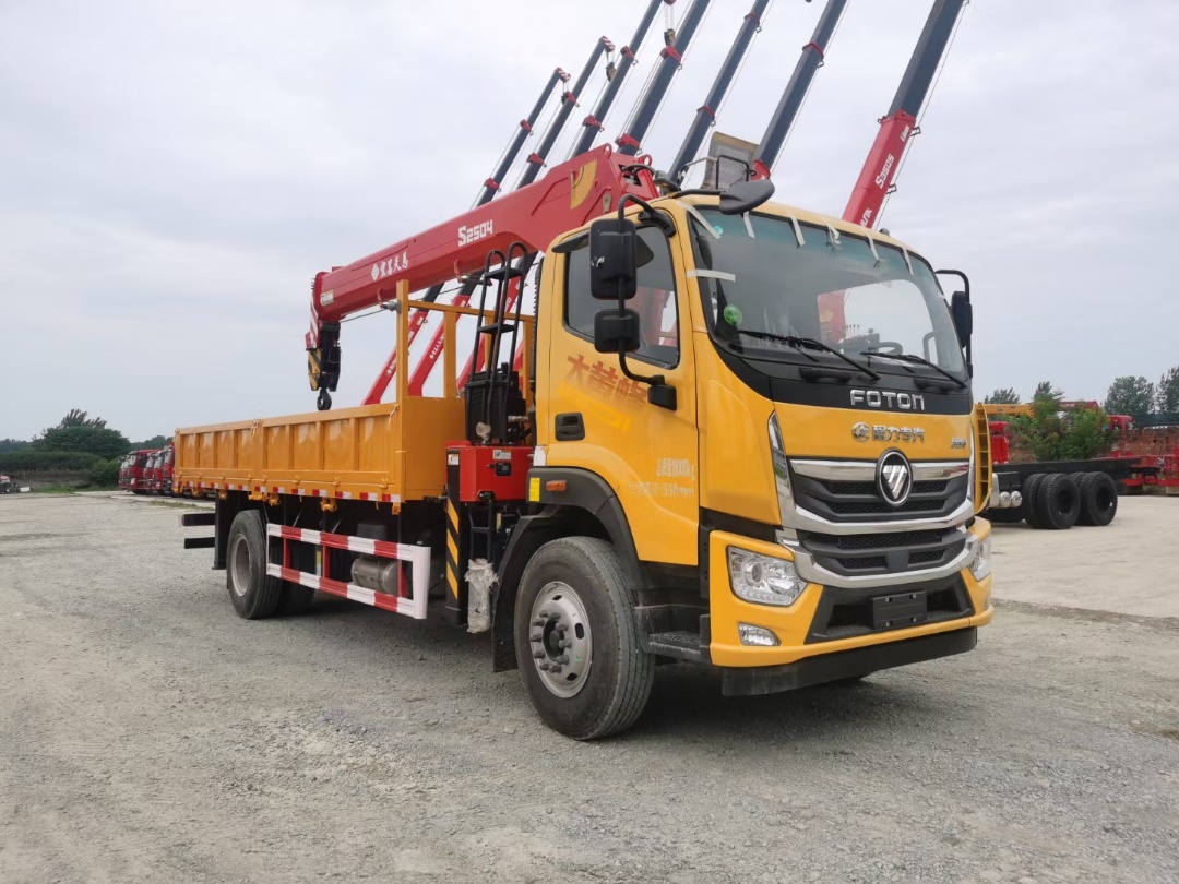 國六福田大黃蜂單橋宏昌天馬10噸四節(jié)直臂吊機隨車吊